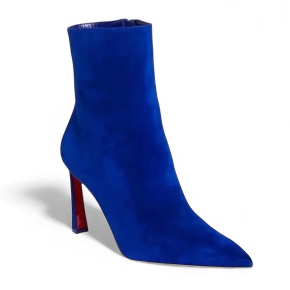 Christian Louboutin Shoes - Christian Louboutin Condora Blue Suede Pointed Toe Booties EU40 Heeled Boots EUC
